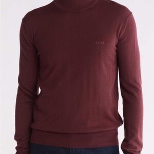 BOSS by Hugo Boss Men's Burgundy Merino Wool Sweater Sz Medium